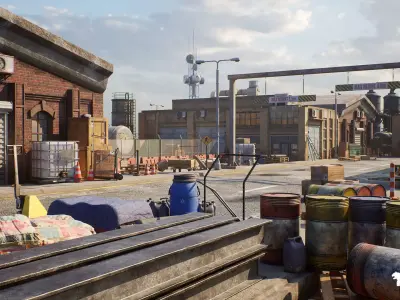 Industrial Harbour  Low-poly 3D model