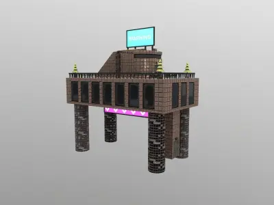 Cyberpunk City - Building 12 Low-poly 3D model
