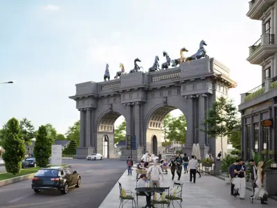 Luxury Neoclassical Triumphal Arch - Monumental Gate 3D model