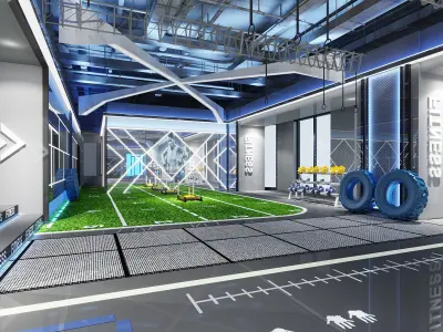 gymnasium gym with exercise machines  3D model 3D model