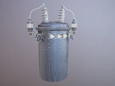 Transistor - 4K PBR Game Ready metal transformer Low-poly 3D model