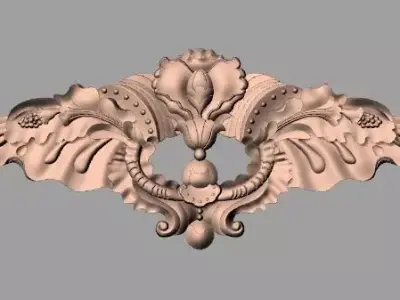 European style flower 3D relief STL Model for cnc engraving E090 3D model
