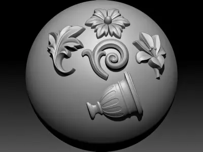 Five Free Ornament Brushes Alphas and 3D Models Free 3D model