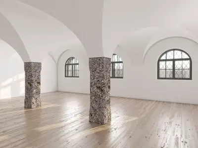 Modern Vaulted Ceiling Interior 3D model