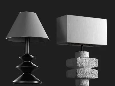 table and wall lamps set  3D model