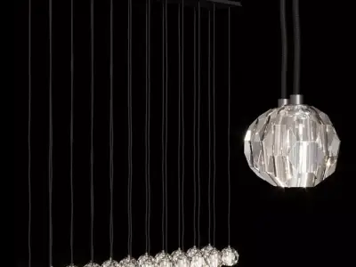 RH BOULE DE CRISTAL LINEAR CLUSTER CHANDELIER 72 Black  3D model