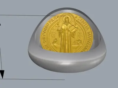 St Benedict Ring  3D print model