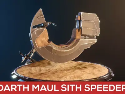 Darth Maul Sith Speeder Low-poly 3D model