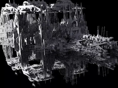 Mega Sci-Fi city Space station 3 designs   3D model