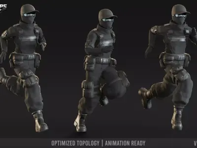 Special Ops Soldier Low-poly 3D model