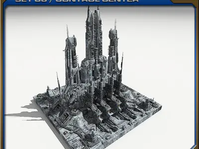 SciFi Human City - Pack Low-poly 3D model