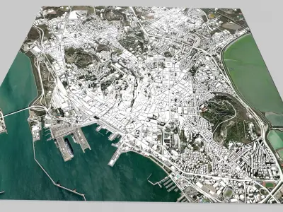Cityscape Cagliari Italian island of Sardinia 3D model