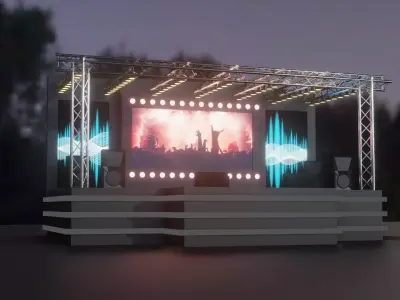 Entertainment Concert Stage 3D Model 3D model