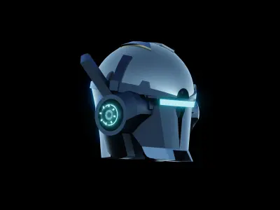 sci fi helmet Low-poly 3D model get