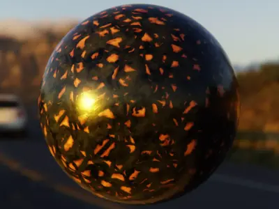 Procedural Fiery Amber Lava Marble Shader Texture Texture