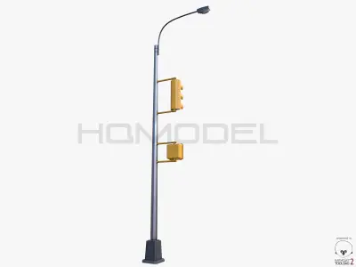 Traffic Light Lamp PBR 3D model