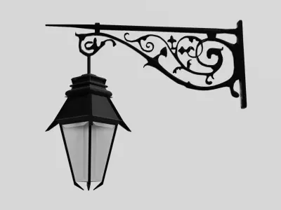 Wall Lamp Low-poly 3D model 3