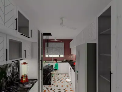 interior kitchen scene 3D model