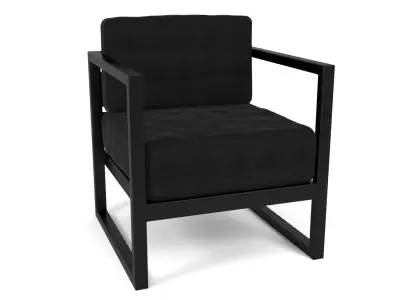 Black Aluminum Classic Lounge Chair - 3ds Max 3D model