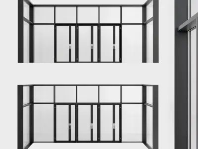 Panoramic windows Door Entrance 7 Low-poly 3D model