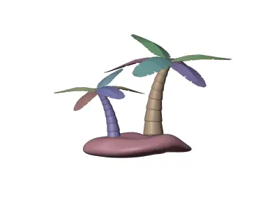 date palm desert Low-poly 3D model