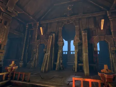 Dwarven ruins Low-poly 3D model