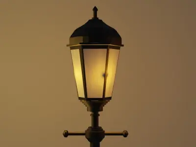 All Lantern in the park with light PBR Game-ready Low-poly 3D model
