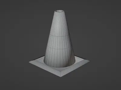 Traffic cones Low-poly 3D model