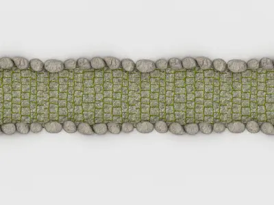 Gaming sidewalk or landscape Low-poly 3D model