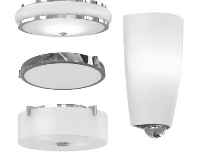 4 modern lights set 3D model