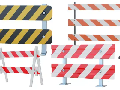 Road  Steel Barricade 3D model