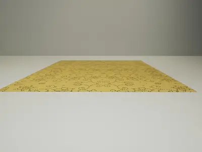 Machine Made Yellow Carpet 3D model 3D model