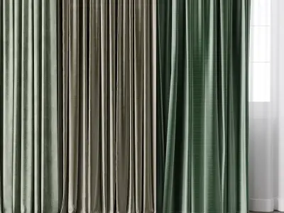 hadi curtain 83 green collection Low-poly 3D model