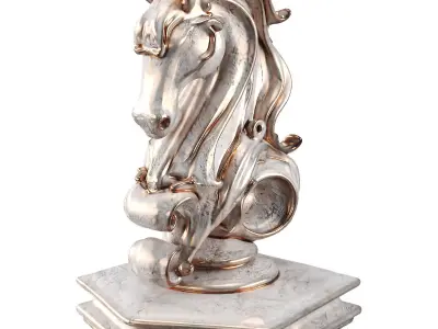 Horse statue Low-poly 3D model