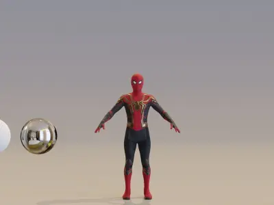 Spider-Man Iron Spider Integrated suit RIGGED - No Way Home Low-poly 3D model