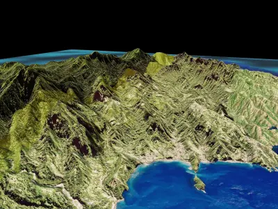 Saint Vincent island full 3d model terrain 3D model