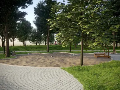 Playground school outdoor activity area 3D model