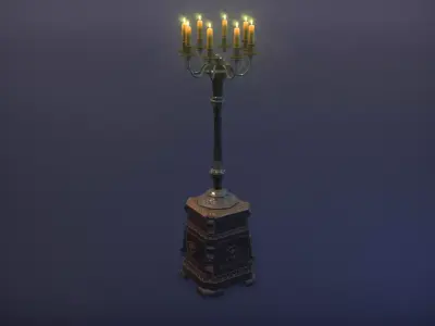 Chandelier floor standing  Low-poly 3D model Low-poly 3D model
