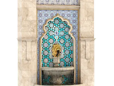 Classical Lion Head Wall Fountain Set 635 3D model purchase