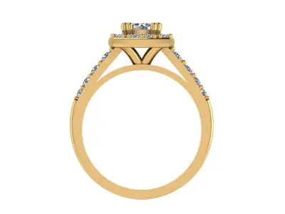 Ring264 halo diamond engagement ring gold 3D print model
