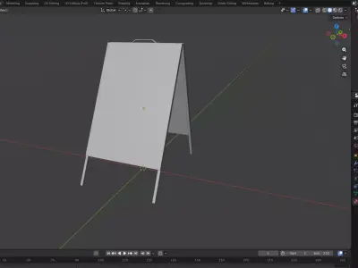 Customizable A-Frame Sign Low-poly 3D model