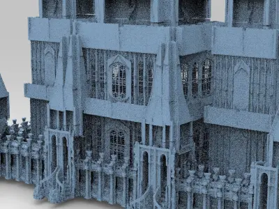 Dark Magic Fort architecture Tower large 2 versions 3D model