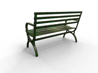 Very Old Street Bench Terror Low-poly 3D model