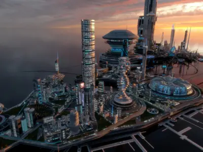  Central business district v.2. Future city 7 Night 