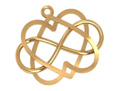 16 Plain Gold Wire Mesh Pendant Necklace 3dm model Pack 3D print model