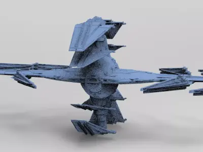 Sci-Fi Ocean Tech ship barrior ship 5 3D model
