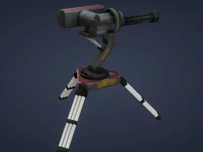 Sci-Fi Turret - Low Poly - Game Ready - PBR Low-poly 3D model purchase