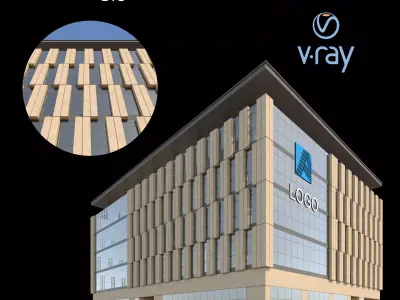 Modern Office Building 001 3D model