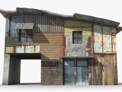 Slum x17 Low-poly 3D model