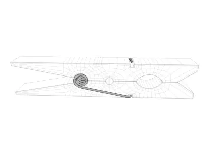 CLOTHES PEG BLACK PLASTIC Low-poly 3D model